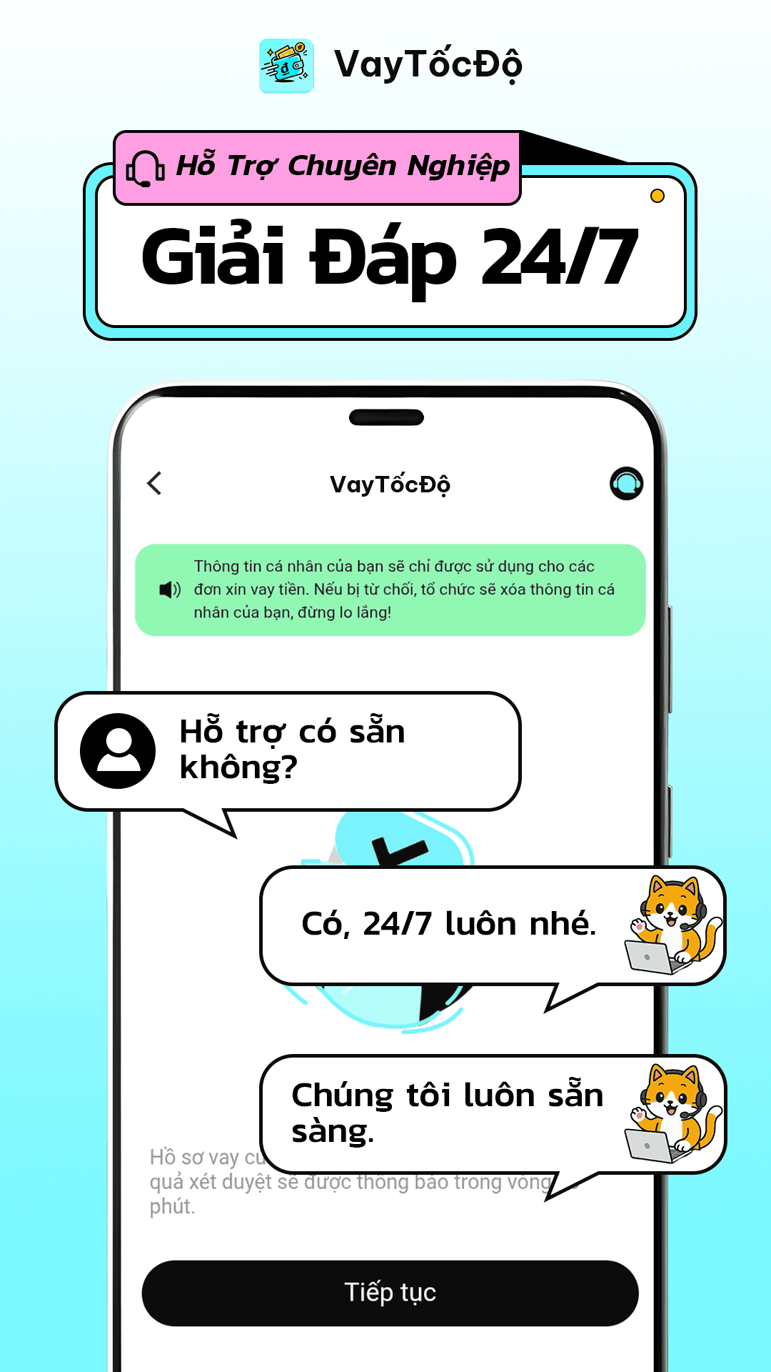 Giao diện ứng dụng VayTốcĐộ
